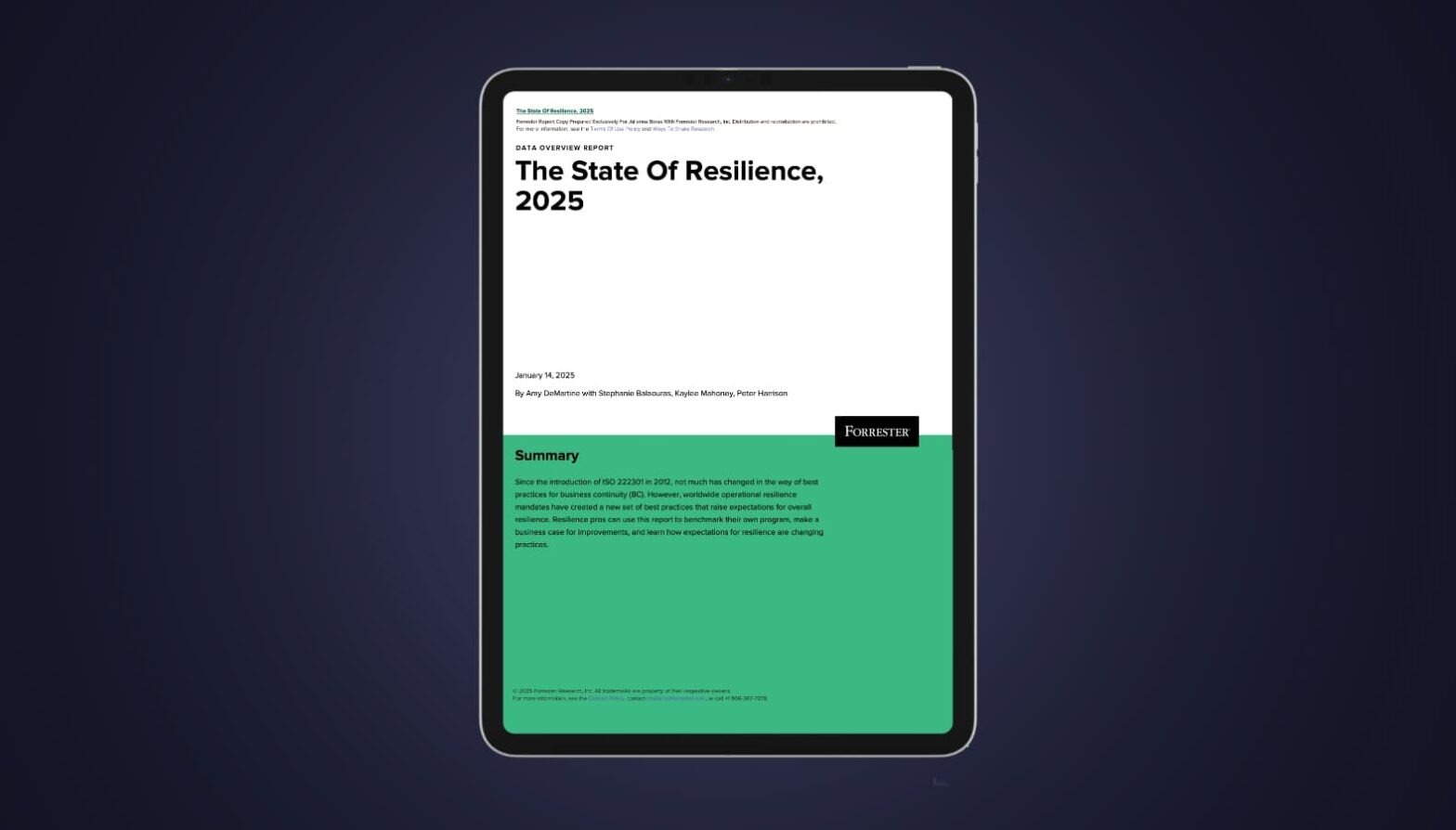 Forrester State of Resilience